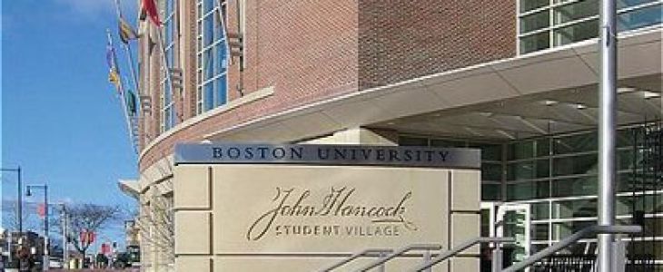 Boston University John Hancock student village sign
