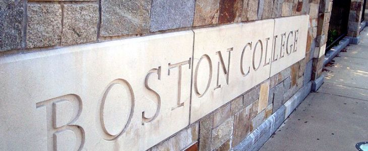 Boston College sign in Boston, MA